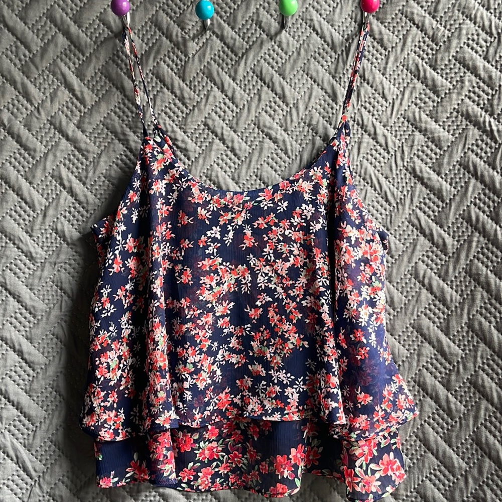 EXPRESS- Multi Color Ruffled Tank Top